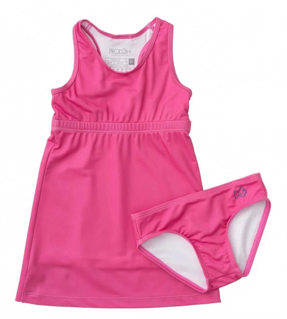 NEW PRODOH kids' court to port swimdress in cheeky pink